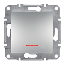 Przycisk bez ramki podświetlany (zaciski śrubowe),aluminium EPH1600361