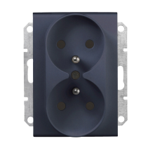 Sedna Gniazdo 2 x 2P+PE do systemu ramkowego grafitowe SDN2800970