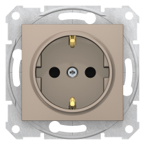 Schneider Electric Sedna Gniazdo pojedyncze Schuko satynowe SDN3000168