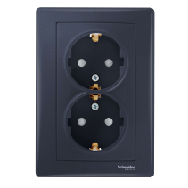 Schneider Electric Sedna - Gniazdo podwójne Schuko grafit