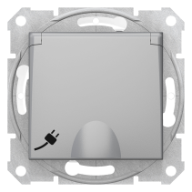 Schneider Electric Sedna - Gniazdo pojedyncze Schuko IP44 aluminium