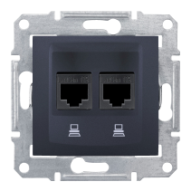 Sedna Gniazdo komputerowe 2x RJ45 kat. 5e UTP grafitowe SDN4400170