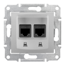 Sedna Gniazdo komputerowe 2x RJ45 kat.6 STP aluminiowe SDN5000160